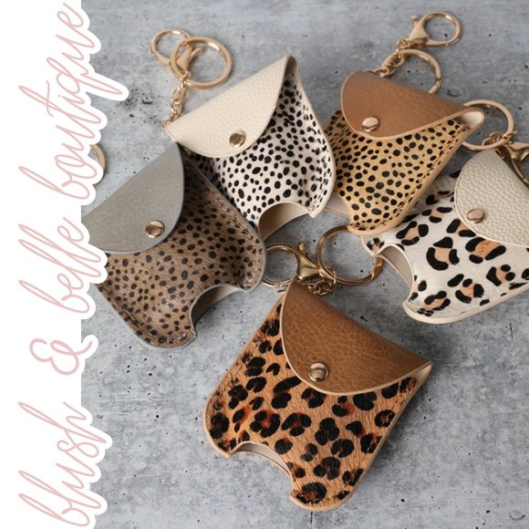 2/$20 Genuine Leather Sanitizer Keychain w/ Bottle - Picture 2 of 14